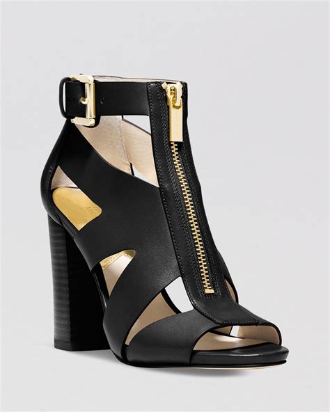 michael kors open toe ankle strap high heels|michael kors high heel buckled toe.